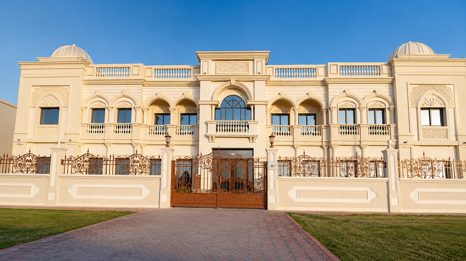 Tamkeen Marble luxury villa exterior with natural stone detailing